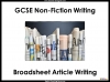 GCSE Broadsheet Article Writing Teaching Resources (slide 1/84)